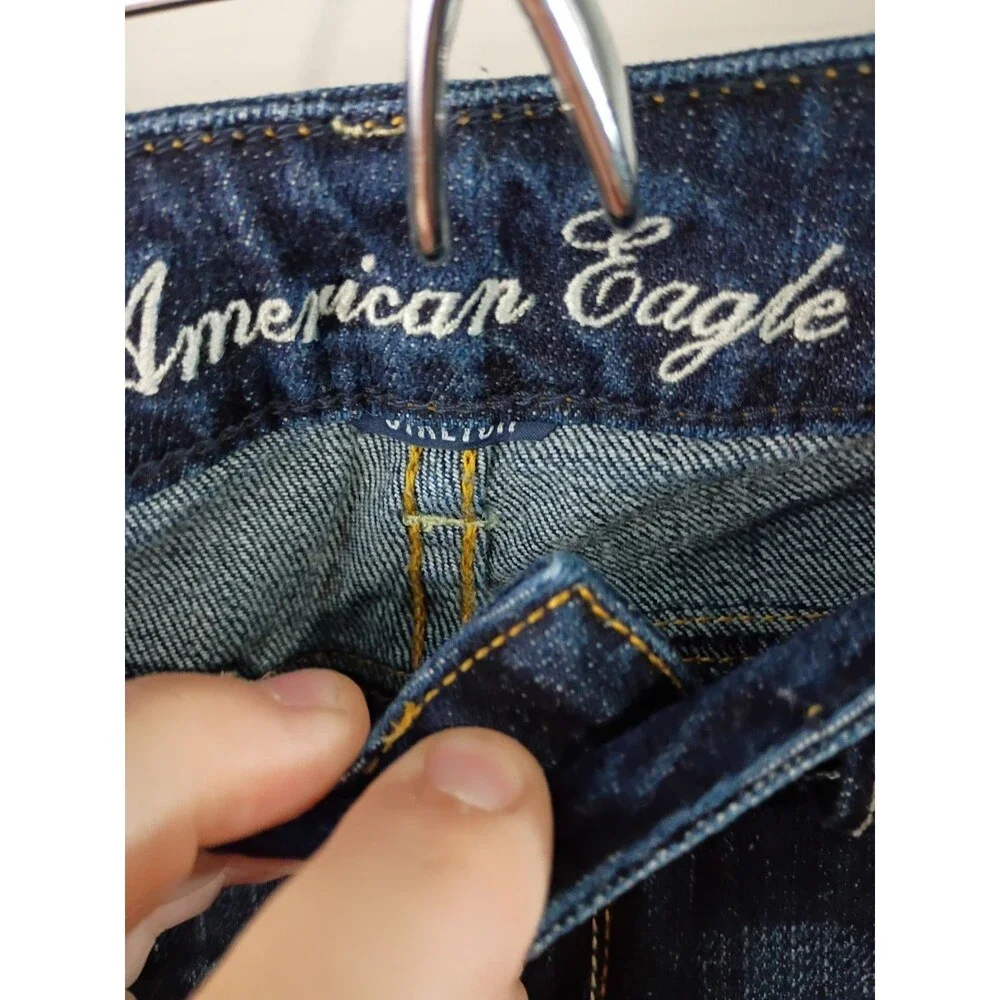 American Eagle Woman 6 Denim Blue Jeans Low Rise Skinny Stretch Norm Core